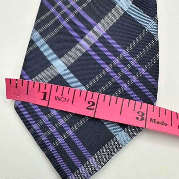 WEMBLEY Vintage VTG Men Set of 2 Purple Solid Plaid Mens Neck Tie Business Retro - Picture 5 of 14